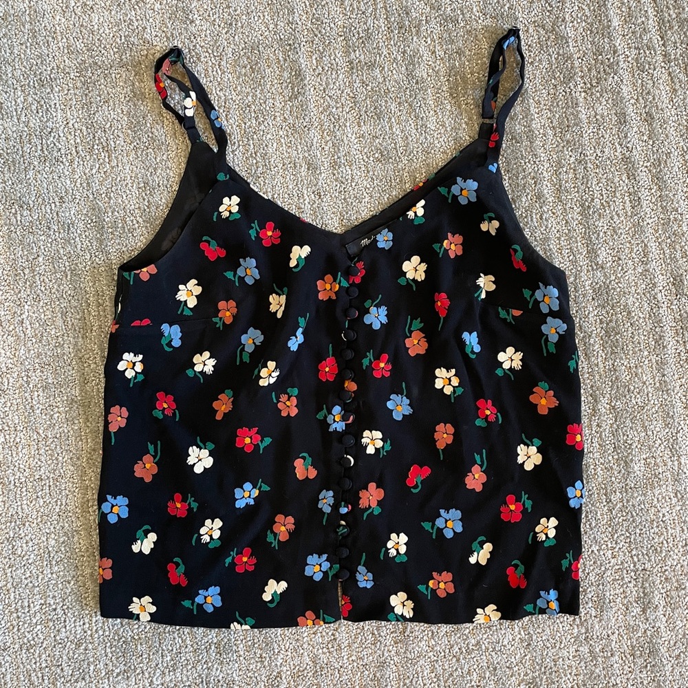 Madewell - Floral, Cropped Tank Top, Size:2